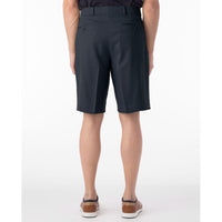 Micro Nano Travel Twill Performance Gabardine Pleated Shorts in Navy by Ballin