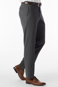 Super 120s Wool Gabardine Comfort-EZE Trouser in Medium Grey, Size 30 (Soho Modern Fit) by Ballin