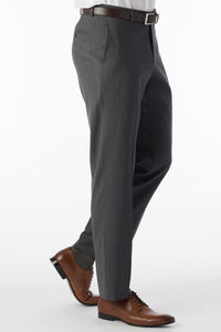 Super 120s Wool Gabardine Comfort-EZE Trouser in Medium Grey, Size 30 (Soho Modern Fit) by Ballin
