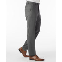 360° Luxury Performance Wool Tropical Flat Front Trouser in Medium Grey by 6 East by Ballin