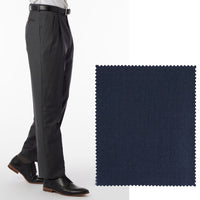 Super 120s Luxury Wool Serge Comfort-EZE Trouser in Navy Mix (Manchester Pleated Model) by Ballin