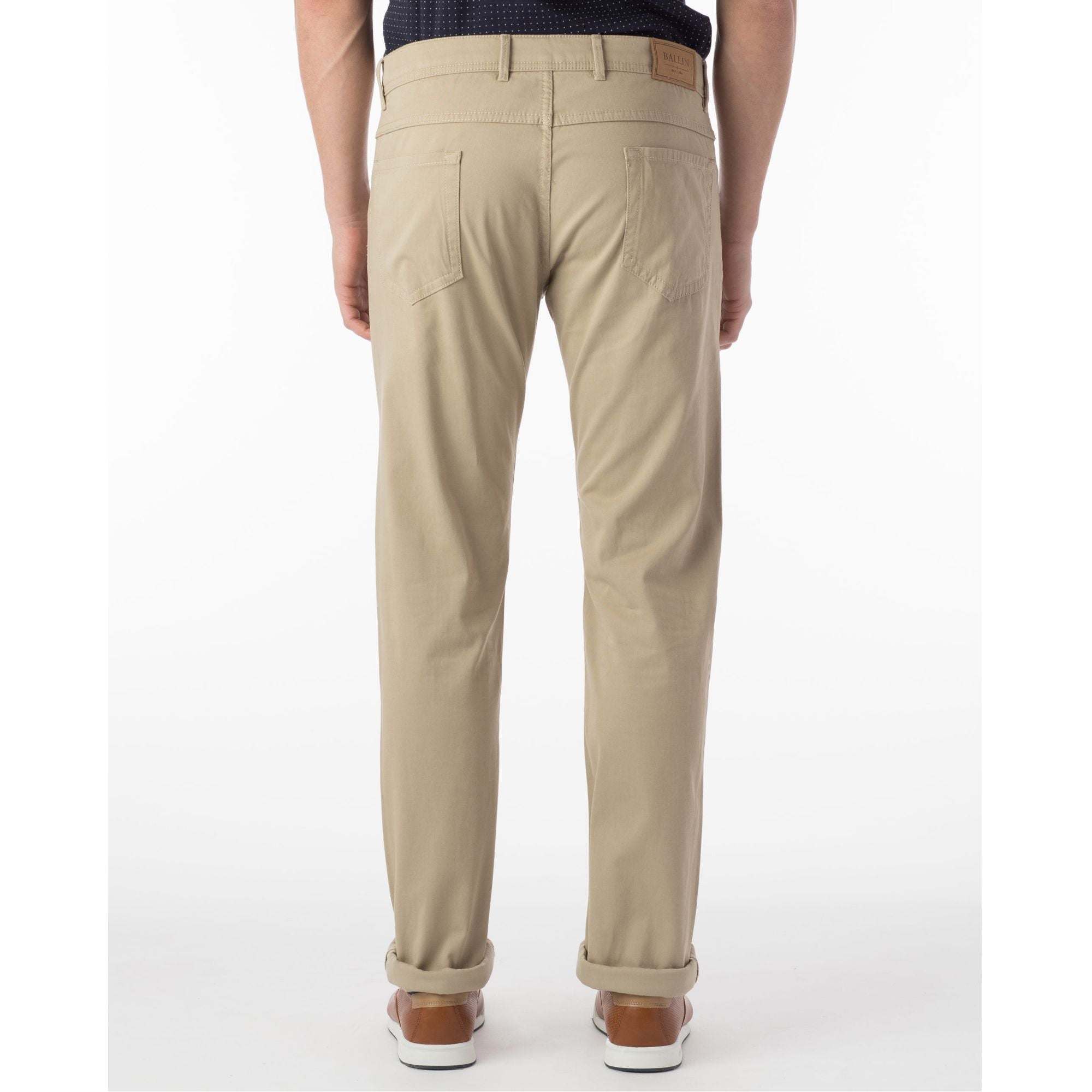 Perma Color Pima Twill 5-Pocket Pants in True Khaki (Crescent Modern Fit) by Ballin