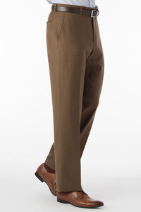 Super 120s Luxury Wool Serge Comfort-EZE Trouser in Tobacco (Flat Front Models) by Ballin
