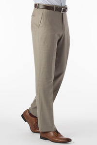 Super 120s Luxury Wool Serge Comfort-EZE Trouser in Taupe (Flat Front Models) by Ballin