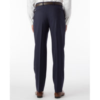 Super 120s Wool Travel Twill Comfort-EZE Trouser in New Navy (Flat Front Models) by Ballin