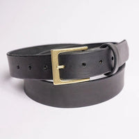 Black Bridle Leather Belt by Hooks Crafted Leather Co