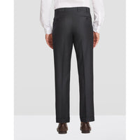 Parker Flat Front Stretch Wool Trouser in Charcoal (Modern Straight Fit) by Zanella