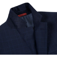 Stretch Performance 2-Button CLASSIC FIT Suit in Navy Check (Short, Regular, and Long Available) by Renoir
