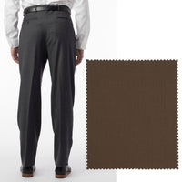 Super 120s Wool Travel Twill Comfort-EZE Trouser in Saddle (Manchester Pleated Model) by Ballin