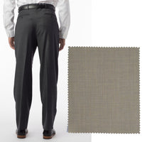 Super 120s Luxury Wool Serge Comfort-EZE Trouser in Taupe (Manchester Pleated Model) by Ballin