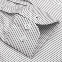 The Franklin Black - Wrinkle-Free Satin Stripe Cotton Dress Shirt (Size 15 1/2 - 32/33) by Cooper & Stewart