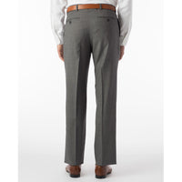 Sharkskin Super 120s Worsted Wool Comfort-EZE Trouser in Medium Grey (Flat Front Models) by Ballin