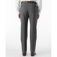 Super 120s Wool Travel Twill Comfort-EZE Trouser in Medium Grey (Flat Front Models) by Ballin