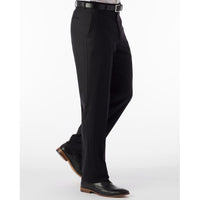 Super 120s Luxury Wool Serge Comfort-EZE Trouser in Black (Flat Front Models) by Ballin