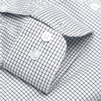 The Lenox - Wrinkle-Free Classic Check Cotton Dress Shirt with Button-Down Collar in Black by Cooper & Stewart