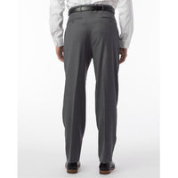 Super 120s Wool Travel Twill Comfort-EZE Trouser in Medium Grey (Manchester Pleated Model) by Ballin