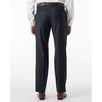 Sharkskin Super 120s Worsted Wool Comfort-EZE Trouser in Navy (Flat Front Models) by Ballin