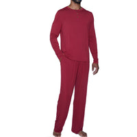 LUXE Cashmere Blend Lounge Pant in Burgundy by Wood Underwear