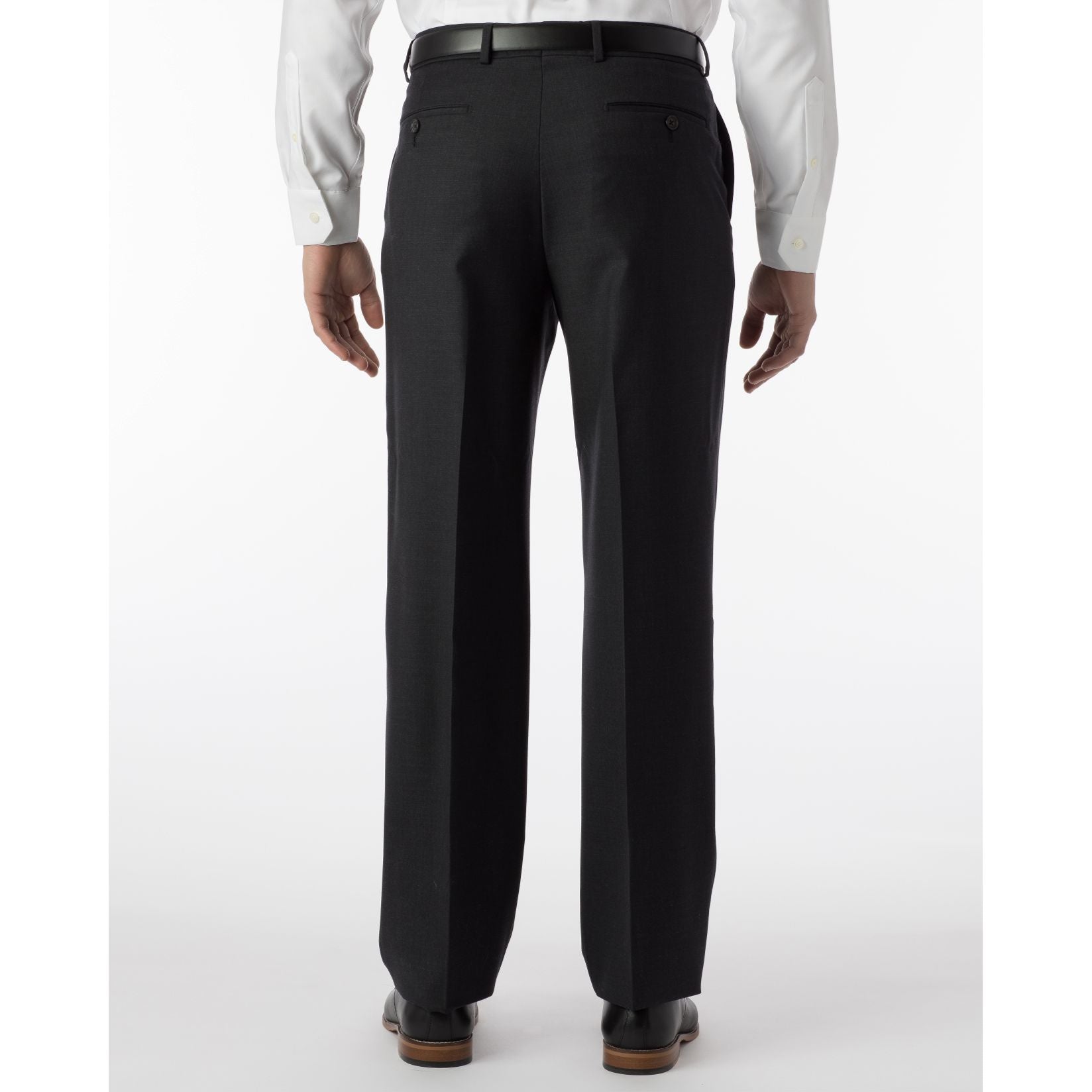 Super 120s Luxury Wool Serge Comfort-EZE Trouser in Charcoal (Flat Front Models) by Ballin