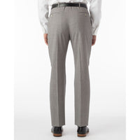 Super 100s Wool Gabardine Flat Front Trouser in Black & White Houndstooth (Flat Front Models) by Ballin