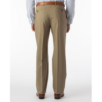 Super 120s Wool Travel Twill Comfort-EZE Trouser in Khaki, Size 46 (Dunhill Traditional Fit) by Ballin