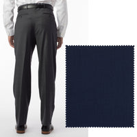 Super 120s Wool Travel Twill Comfort-EZE Trouser in New Navy (Manchester Pleated Model) by Ballin