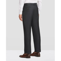 Bennett Double Pleated Super 120s Wool Serge Trouser in Charcoal (Full Fit) by Zanella