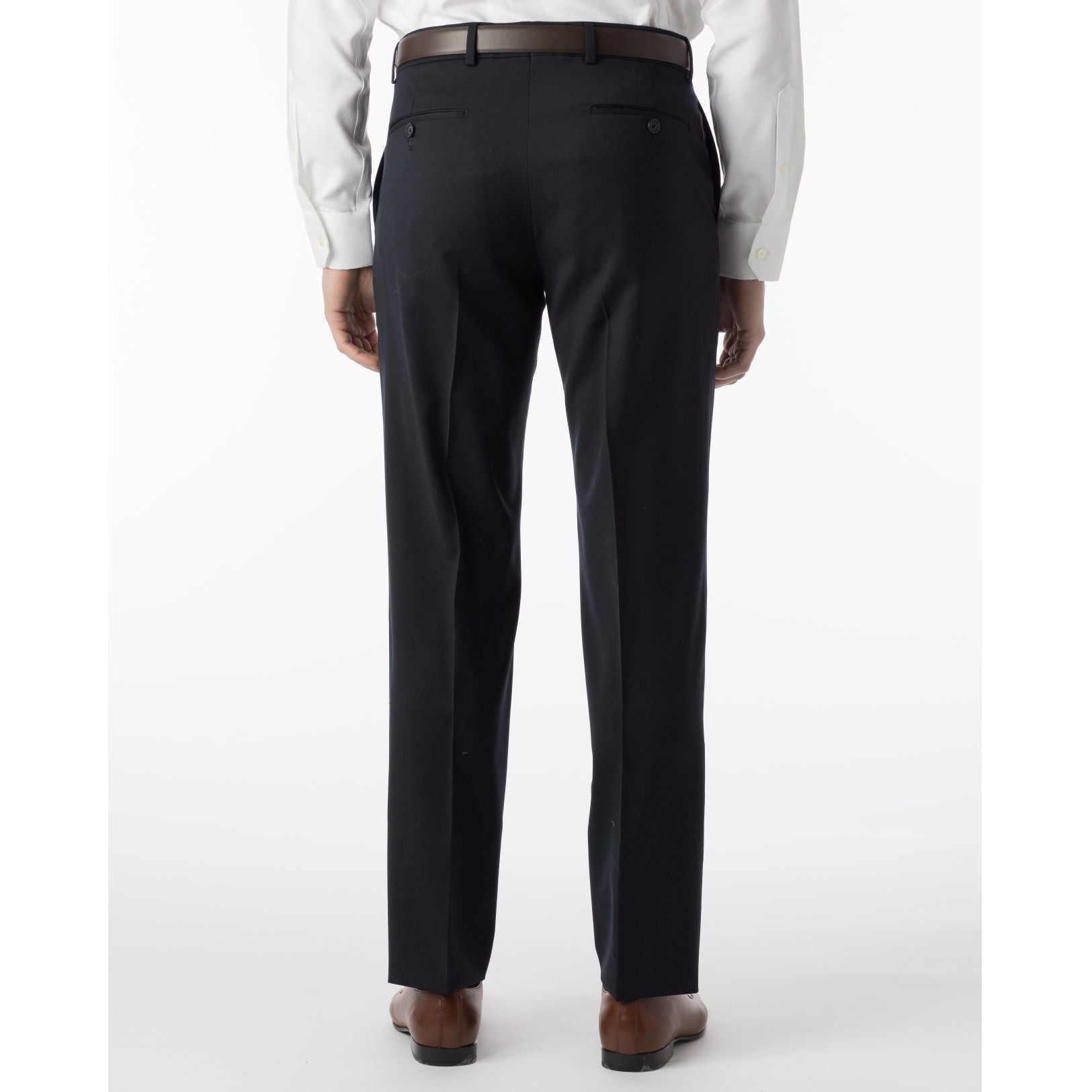 Super 120s Wool Gabardine Comfort-EZE Trouser in Navy, Size 30 (Dunhill Traditional Fit) by Ballin