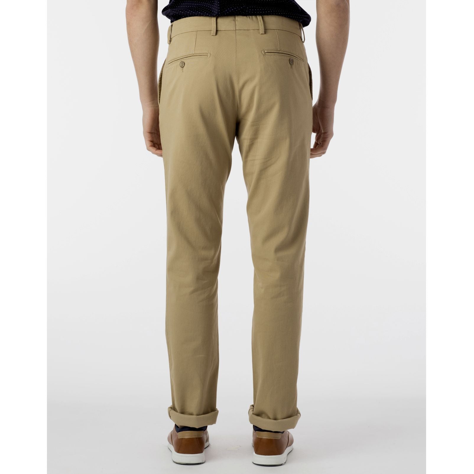 Perma Color Pima Twill Khaki Pants in Khaki (Flat Front Models) by Ballin