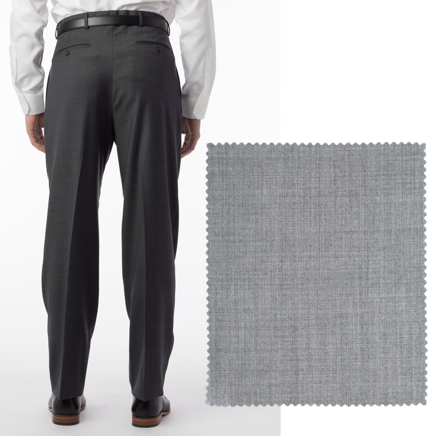 Super 120s Luxury Wool Serge Comfort-EZE Trouser in Light Grey (Manchester Pleated Model) by Ballin