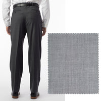 Super 120s Luxury Wool Serge Comfort-EZE Trouser in Light Grey (Manchester Pleated Model) by Ballin