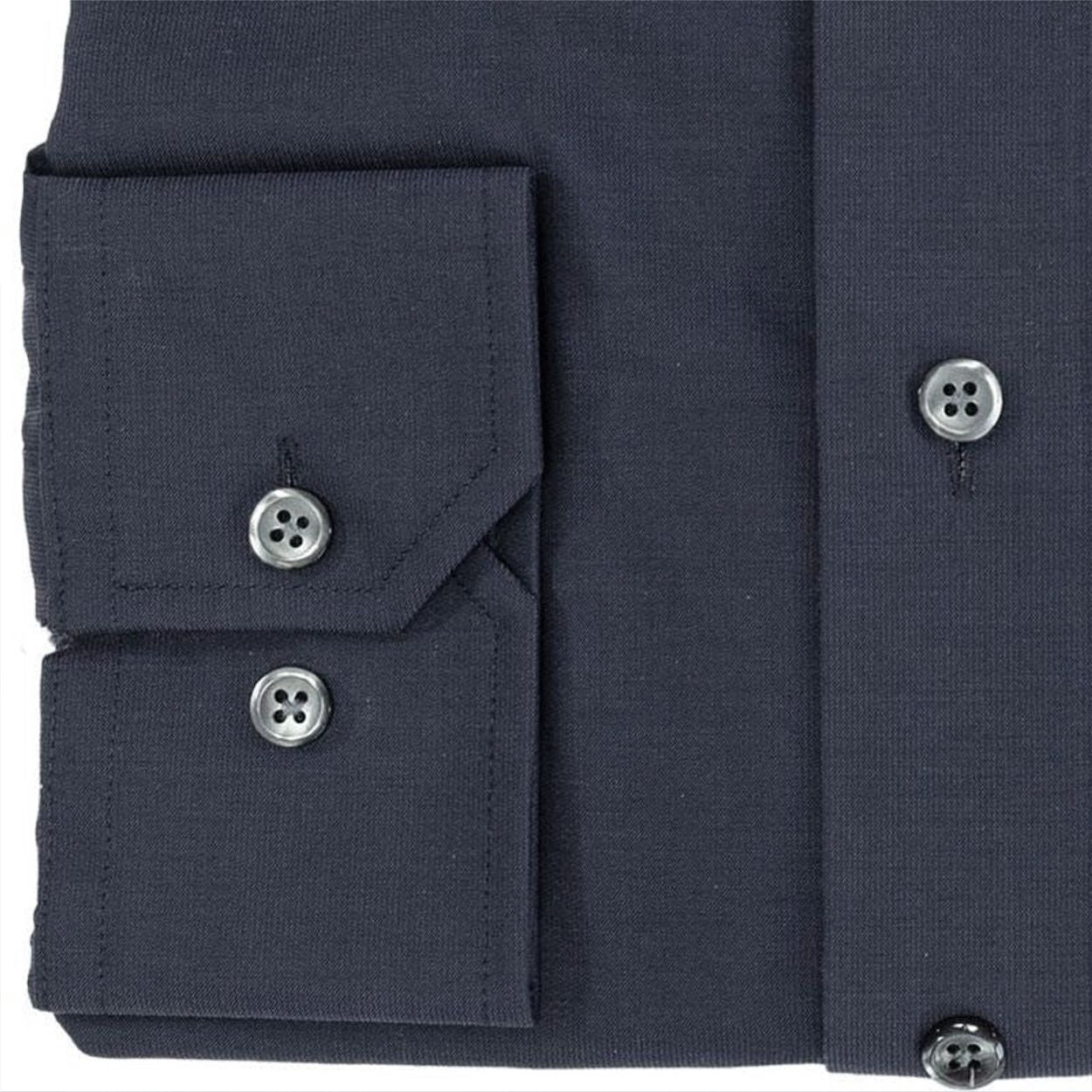 No-Iron Cotton Dress Shirt with Spread Collar in Oxford Blue (Regular Fit) by Leo Chevalier
