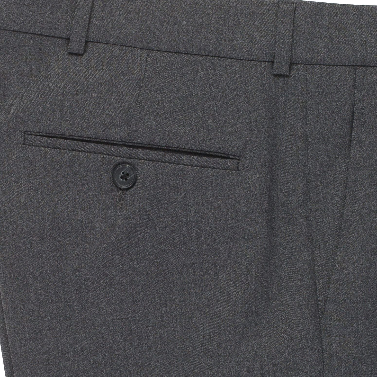 Super 120s Luxury Wool Serge Comfort-EZE Trouser in Medium Grey (Flat Front Models) by Ballin