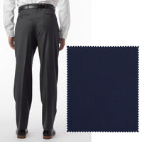 Super 120s Wool Travel Twill Comfort-EZE Trouser in Midnight Navy (Manchester Pleated Model) by Ballin