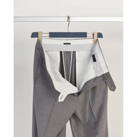 Todd Flat Front Super 120s Wool Serge Trouser in Light Grey (Full Fit) by Zanella