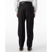 Super 120s Luxury Wool Serge Comfort-EZE Trouser in Black (Manchester Pleated Model) by Ballin