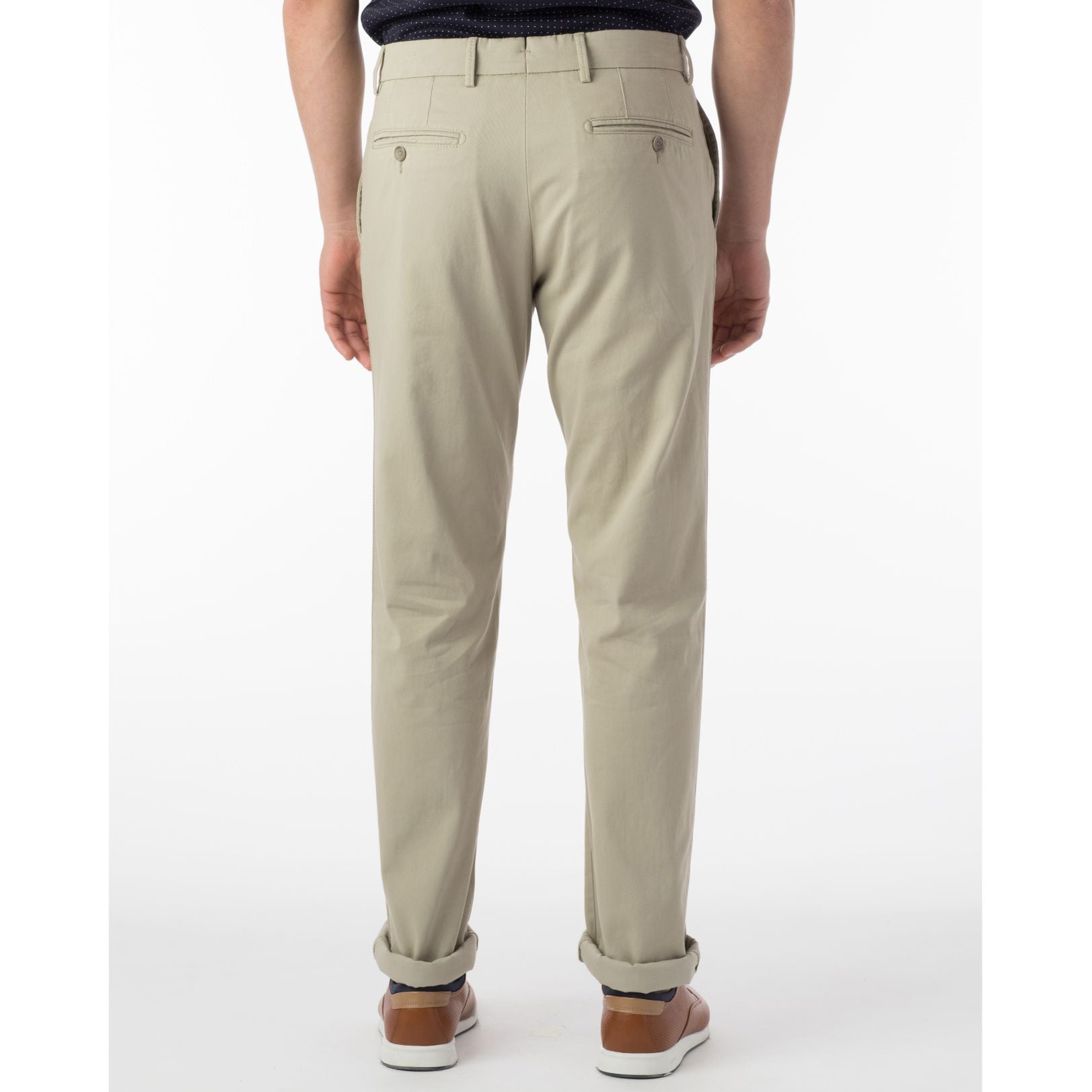 Perma Color Pima Twill Khaki Pants in Stone (Flat Front Models) by Ballin