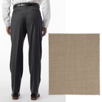 Sharkskin Super 120s Worsted Wool Comfort-EZE Trouser in Camel (Manchester Pleated Model) by Ballin