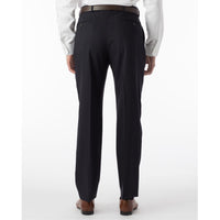 Super 120s Wool Travel Twill Comfort-EZE Trouser in Navy (Flat Front Models) by Ballin
