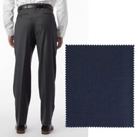 Super 120s Luxury Wool Serge Comfort-EZE Trouser in Navy Mix (Manchester Pleated Model) by Ballin