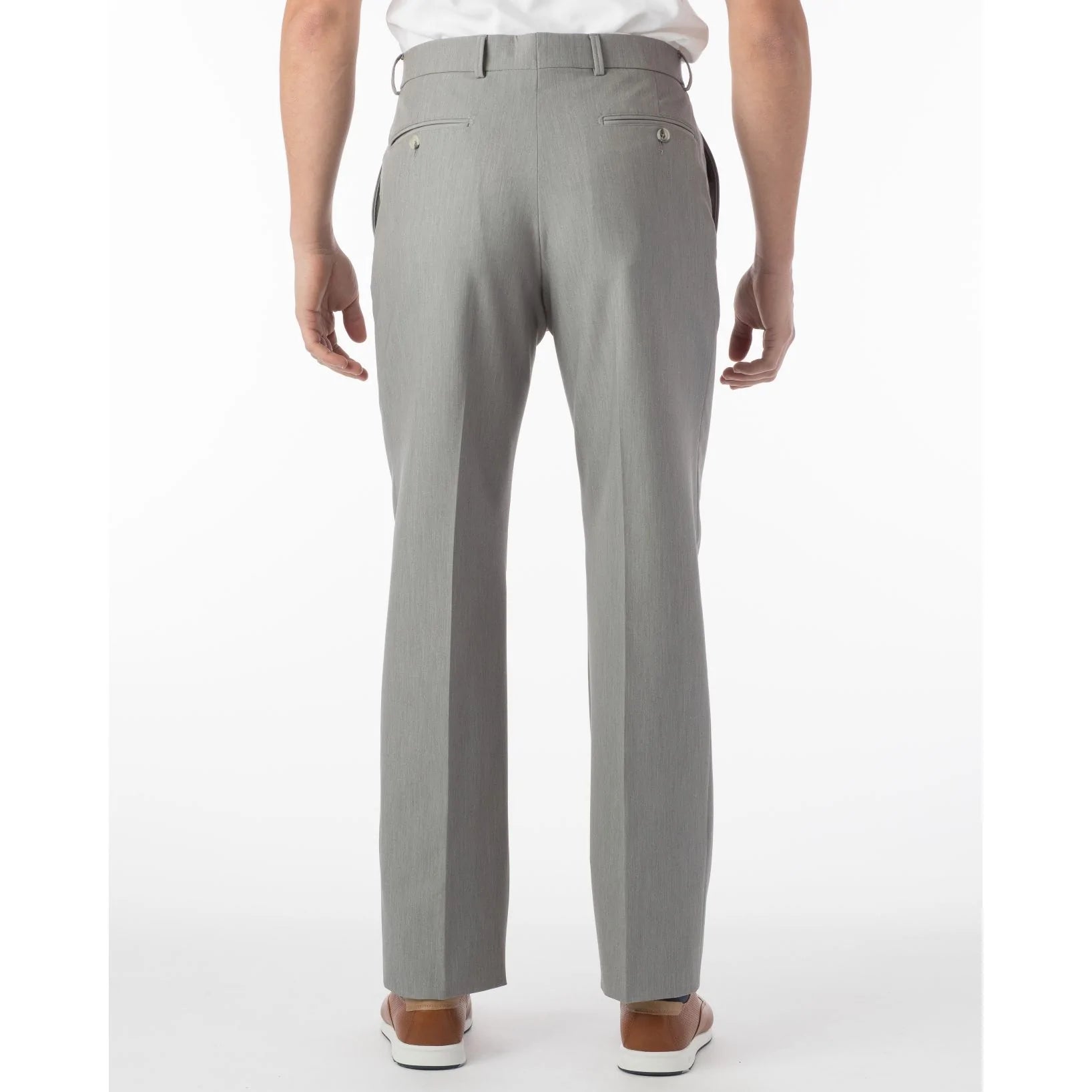 Comfort-EZE Commuter Bi-Stretch Gabardine Trouser in Pearl Grey, Size 36 (Soho Modern Fit) by Ballin