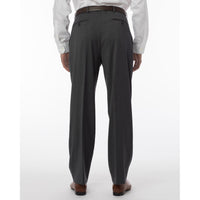 Super 120s Wool Gabardine Comfort-EZE Trouser in Medium Grey (Manchester Pleated Model) by Ballin