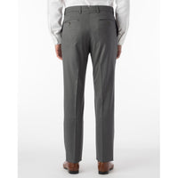 Super 130s Loro Piana Wool Gabardine Flat Front Trouser in Grey by 6 East by Ballin