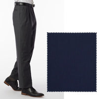Comfort-EZE Micro Nano Performance Gabardine Trouser in Navy (Manchester Pleated Model) by Ballin