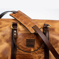 Natural Classic Horween Leather Duffle Bag by Hooks Crafted Leather Co