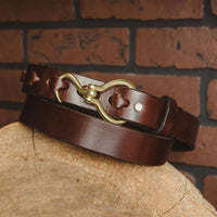 Hickory Brown Hoof Pick Bridle Leather Belt by Hooks Crafted Leather Co