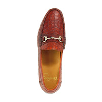 Snaffle II Gator Embossed Calfskin Bit Loafer in Brandy (Size 10 1/2 Only) by Alan Payne Footwear