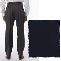 Super 120s Wool Gabardine Comfort-EZE Trouser in Navy (Manchester Pleated Model) by Ballin