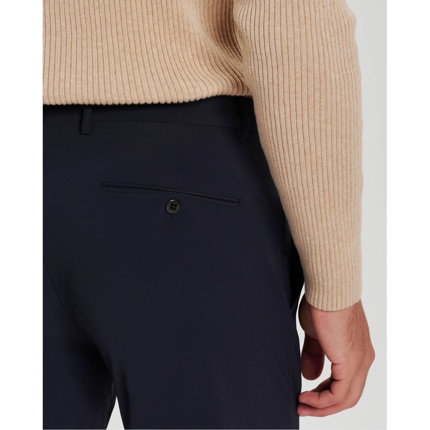 Noah Active Trousers in Navy (Trim Tapered Fit) by Zanella