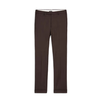 Parker Flat Front Sharkskin Wool Trouser in Brown, Size 42 (Modern Straight Fit) by Zanella